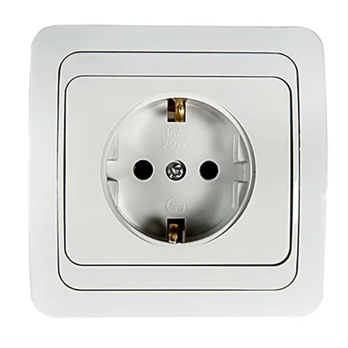 Розетка 1-м CLASSICO с заземл. 2028 бел. ASD / IN HOME 4680005959907 Розетка 1-м CLASSICO с заземл. 2028 бел. ASD / IN HOME 4680005959907